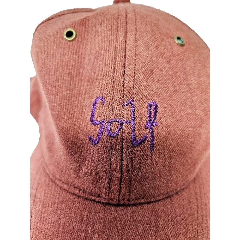 Golf Logo Women's Burgundy Adjustable Strap Back Baseball Hat Cap - Picture 3 of 9